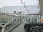 Hier scheinen noch die letzten Arbeiten am Dach des Bahnhofes Lige Guillemins erledigt werden zu mssen.